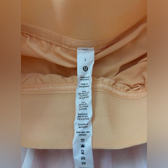 Lululemon Court Rival High Rise Skirt Size 2 Pink/Orange - Picture 5 of 5